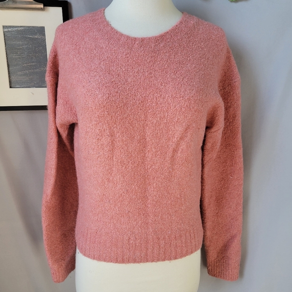 Everlane Teddy Boucle Crew Neck Wool Sweater Pink S - Picture 3 of 16